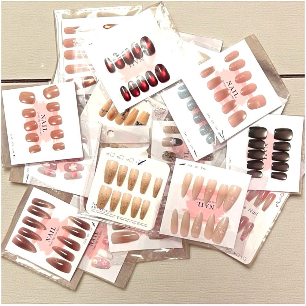 21 Sets Press On Nails Size L Various Shapes And Lengths